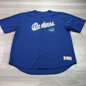 Los Angeles Dodgers‎ Jersey Mens 2XL Blue MLB Baseball Button Front True Fan
